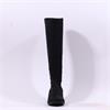 Miss Elastic Fax Block Pull On Long Boot - Black Suede